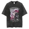 Parentchild Fashion Anime Comfortable Tshirt Jujutsu Kaisen Washed Tee Vintage Oversized Anime Graphic Men Casual Tops