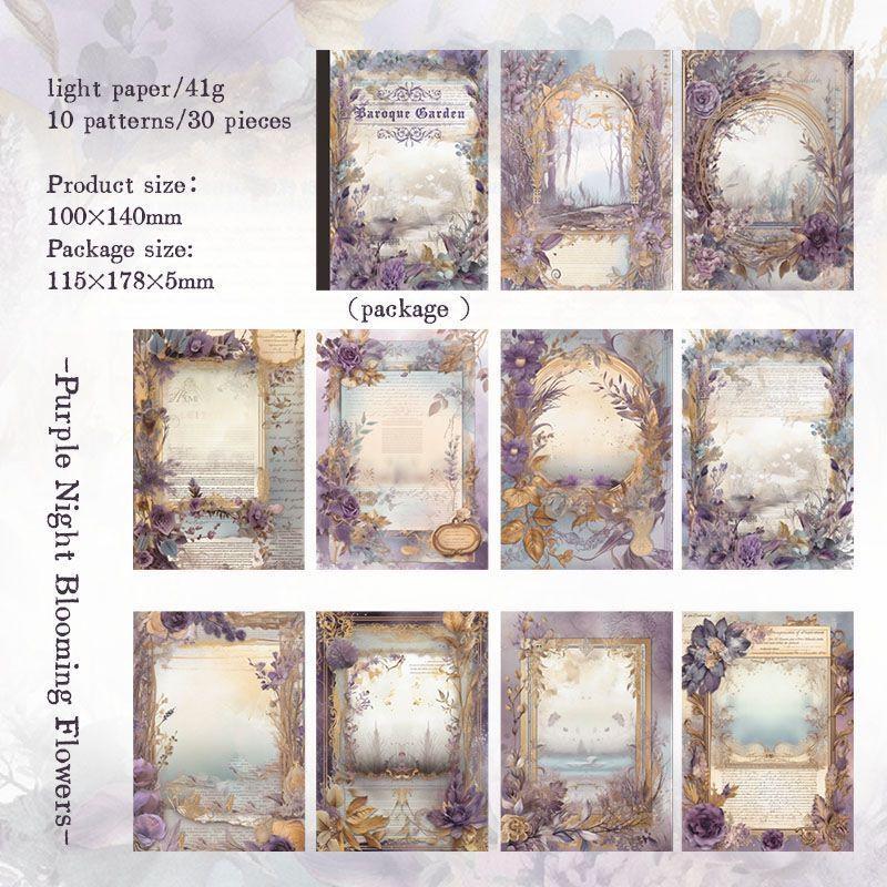 30Pcs/set Vintage Garden Flower Border Landscaping Journal Material Paper, Journal Scrapbooking DIY Supplies