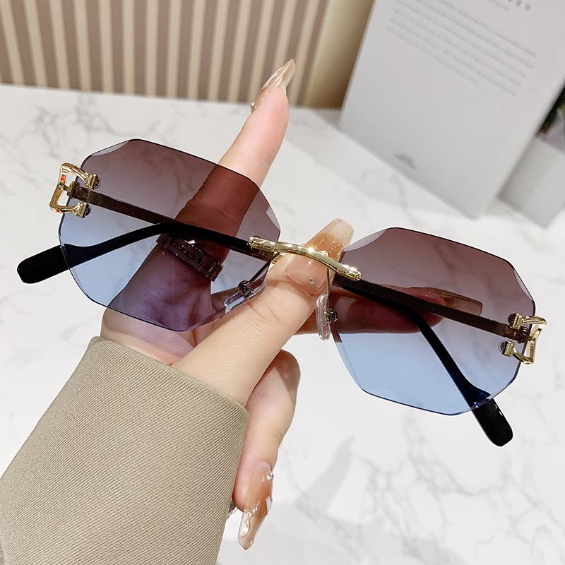 New Vintage Sunglasses Women Men Ellipse Sun Glasses Metal Eyeglass Legs Polygon Eyewear Retro Style