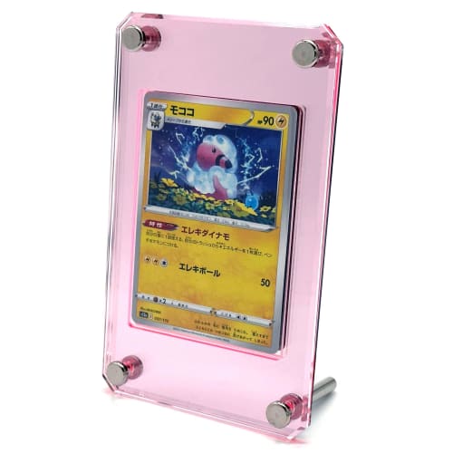 Acrylic Sunny Trading Card Stand, UV-Resistant Acrylic, Display Frame (Pink), Metallic Finish, Made In Japan, Premium Quality