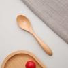 Set mit 4 Holzlöffeln mit halbkreisförmigen Griffen für den Heimgebrauch, Kaffeelöffel und Dessertlöffel, 12,2 cm x 2,8 cm (HM122TMQ*4)