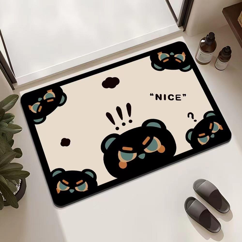 

Cute Black Cat Door Mat Hallway Laundry Non Slip Entrance Rug Kitchen Living Room Bedroom Home Decor Floor Carpet Washable Mat 40x60cm