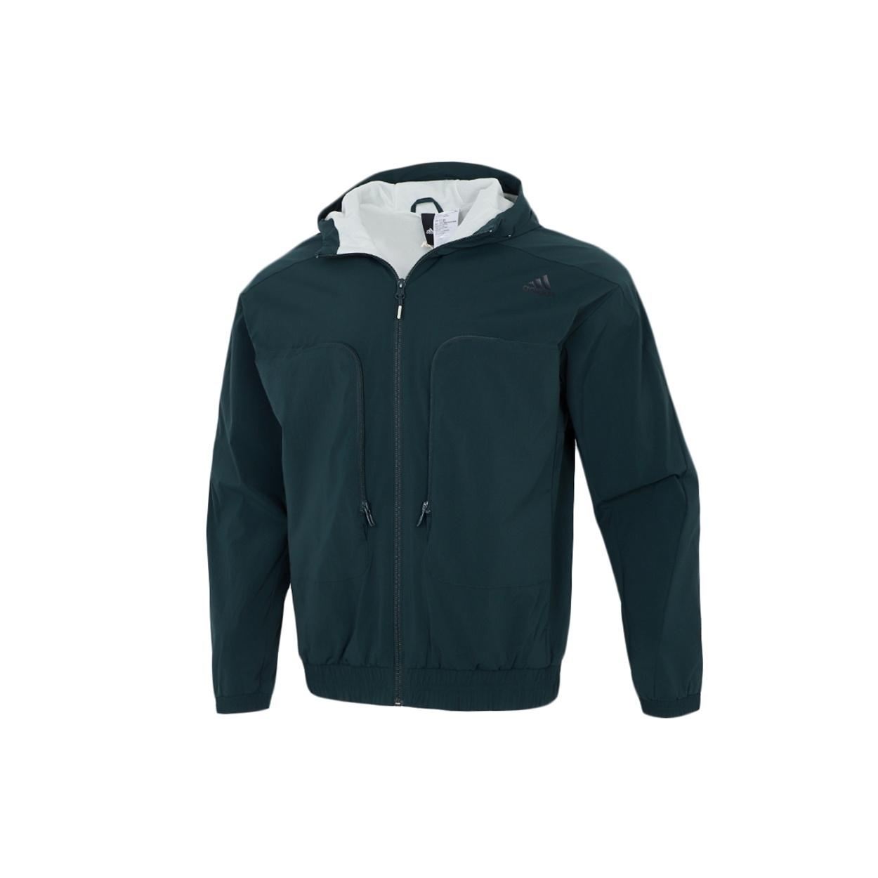 adidas Athleisure Casual Sports hooded Woven Jacket Malachite Green Men s H38401 XXL