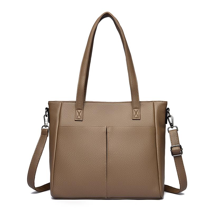 

Сумка-тоут корейской версии, большая вместимость, двойной карман, ручная, на плечо, кроссбоди серый