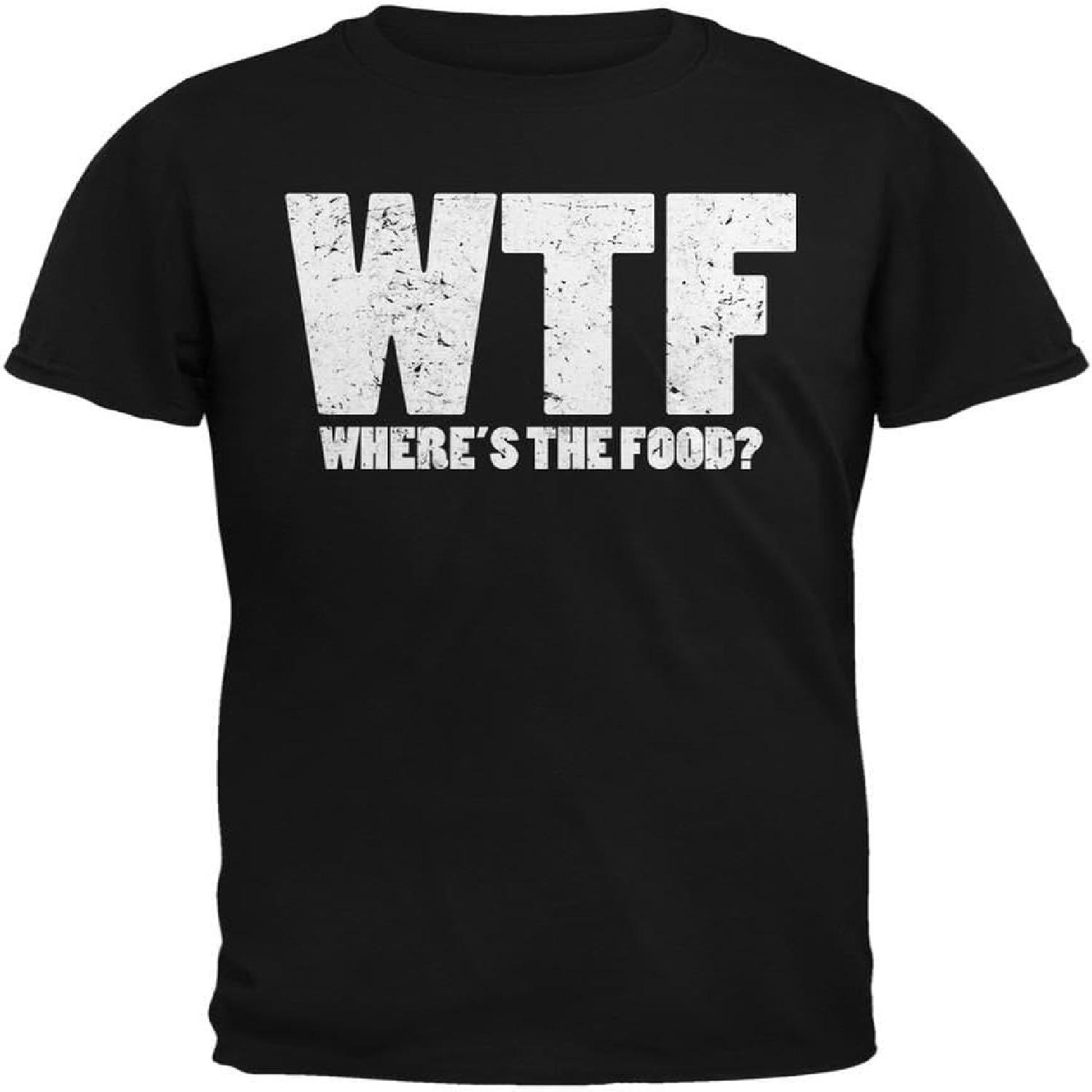 WTF (where s the food_) Black Adult T-Shirt S
