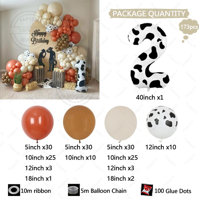 173pcs Coral Caramel Balloon Garland Cowgirl Baby Shower Farmyard Birthday Gender Reveal Globos Bride To Be Wedding Decoration