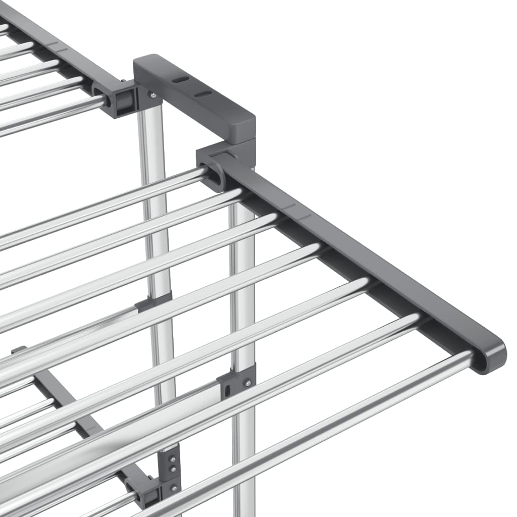 3 Tier Clothes Drying Rack with Wheels Silver 60 X 70 X 129 Cm