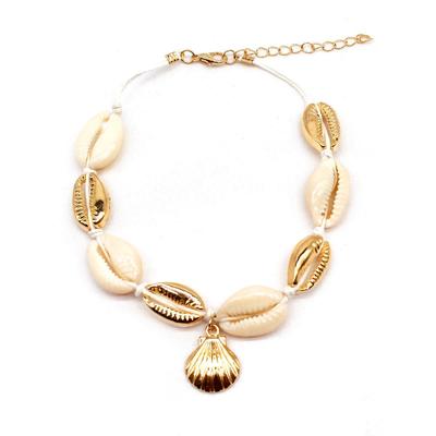 Vintage European-American Scallop Shell Anklet for Women - Retro Beach Style