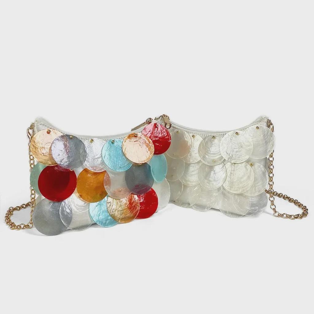 2024 Fresh Fairy Sequin Chain Handwoven Shell Bag