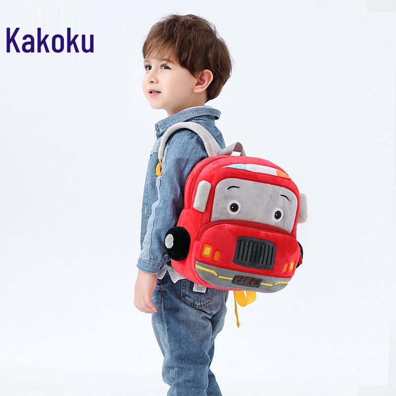 Customizable Plush Cartoon Car Backpack for Kids 2-4, Printed with Logo - Perfect for Kindergarten.