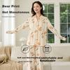 MiiOW Spring Autumn Pure Cotton Skin-Friendly Lapel Cardigan Sleepwear Homewear Set Valentine' Day Gift for Girlfriend