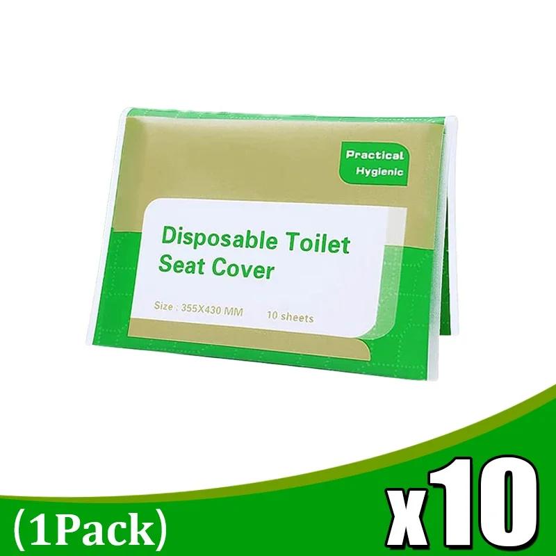 New Disposable Toilet Seat Cover Portable Travel Camping Hotel Bathroom Toilet Mat Pads Wood Pulp Paper Degradable Toilet Covers