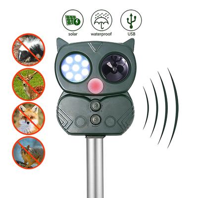GMY704 Waterproof Solar Animal Repellent, Outdoor Ultrasonic Animal Repellent, Infrared Sensor Bird Repellent With LED Light