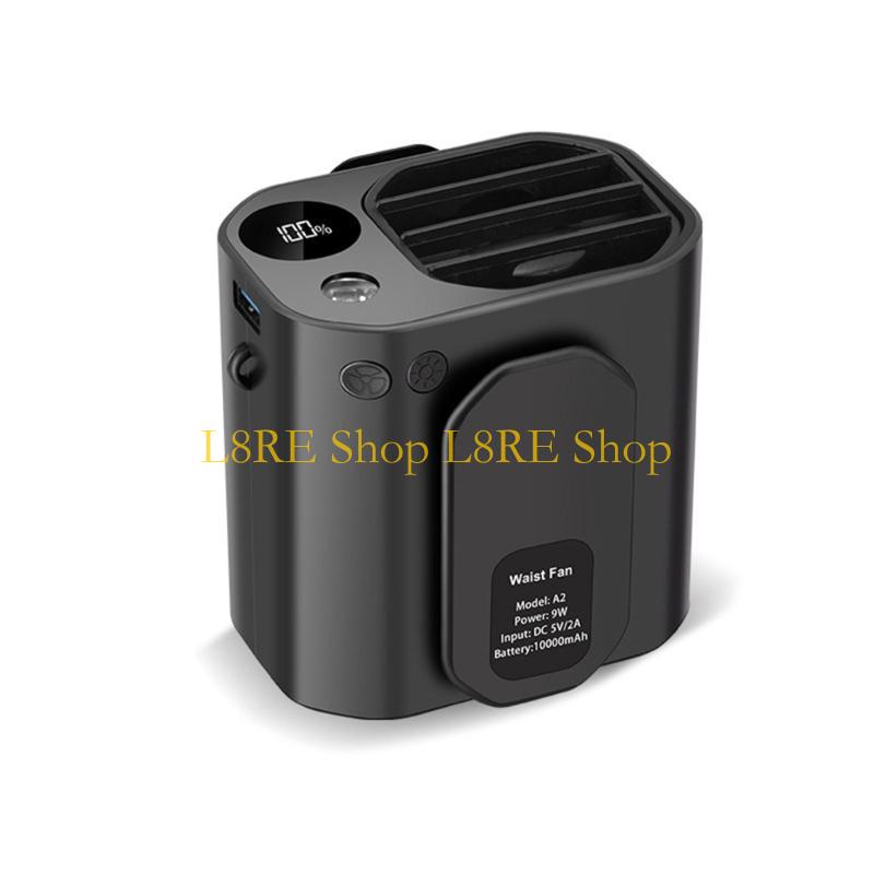 L8RE Portable USB Charging Waist Hanging Fan with 3 Wind Speeds for Student Camping