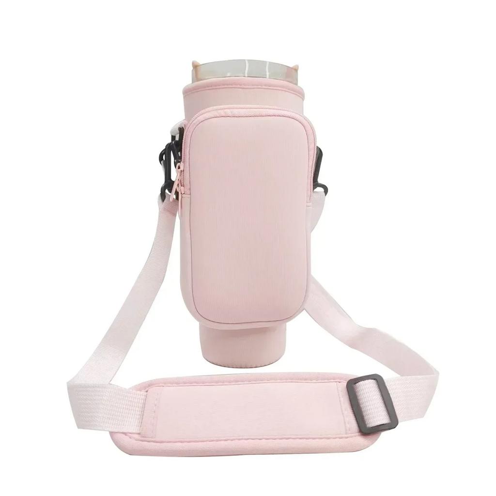 Neoprene Water Bottle 40oz Cover for Stanley Quencher Cup Insulated No-slip Anti-fall Protective Sleeve with Strap Pocket