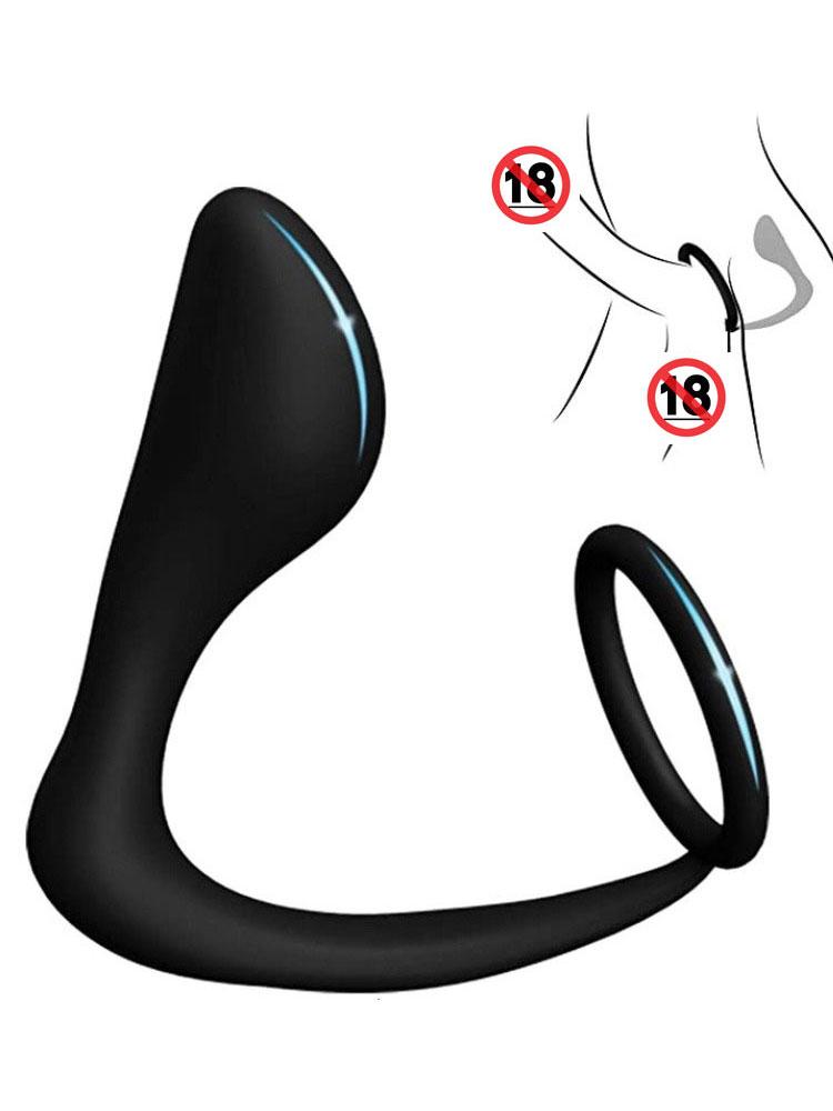 Anello di blocco in gel di silice Anello per pene Massaggiatore prostatico Giocattoli sessuali per adulti per uomini Perline per il cortile posteriore Spina anale maschile Condivisione di coppia Pene