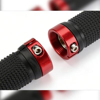 Bicycle Handlebar Grips Aluminum Alloy Double Lock-On Anti-Slip Rubber for MTB Fixed Gear Bike