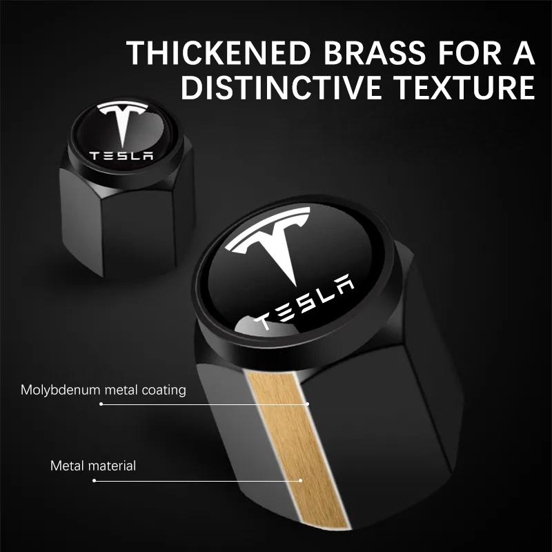 Xmfbl2 4 Pièces Bouchons de Valve de Voiture Valves de Roue Cache-poussière Accessoires de Pneu Pour Tesla Modèle 3 Modèle S Modèle X Modèle Y Cybertruck Roadster