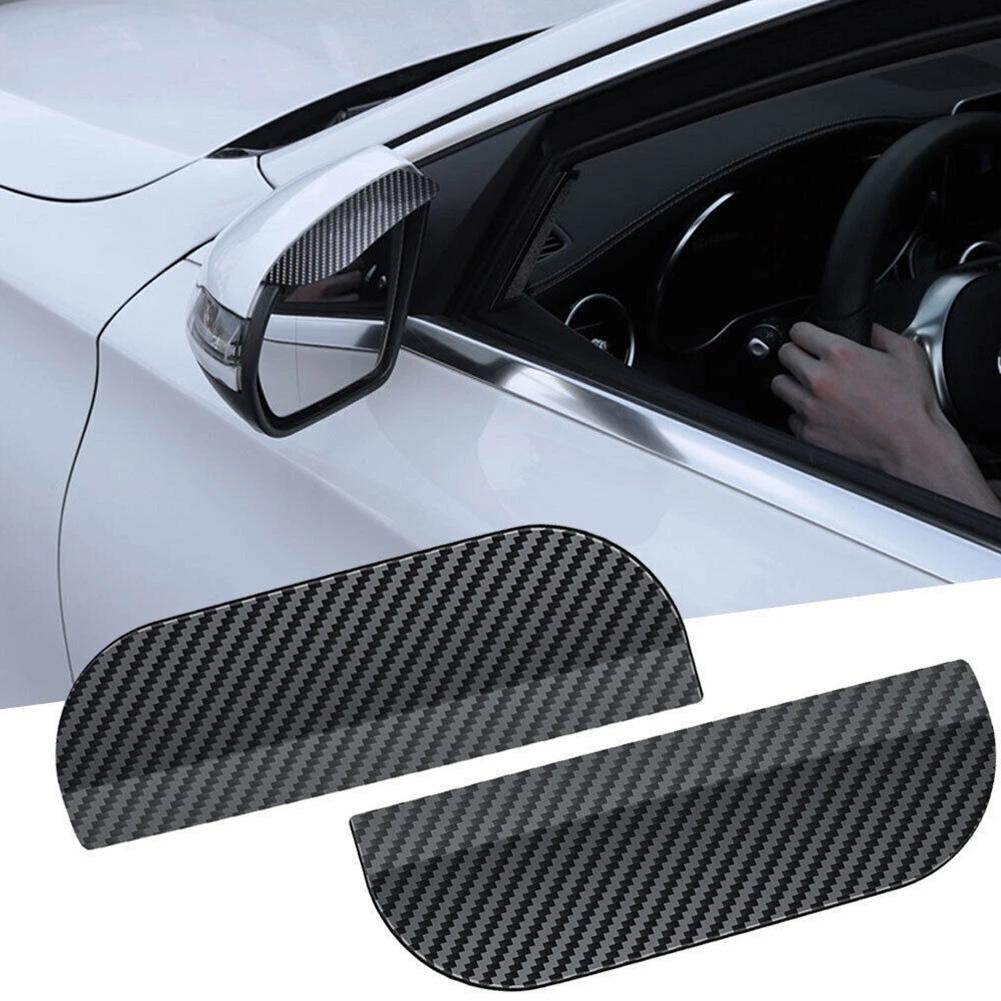 Auto Rückspiegel Regen Augenbraue Kohlefaser Sonnenblende Schattenspender Schutz Klare Sicht Regen Auto Spiegel Organizer Zubehör