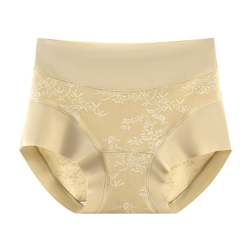 Embossed Jacquard High-Waist Sculpting Underwear: Butt-Lifting, Tummy-Control, Seamless, Breathable, Antibacterial for Women