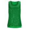 Women's Fashion Sequinned Sleeveless Round,Neck Top
