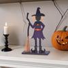 Halloween Sign Decoration Handmade Wood Halloween Decor Spooky Halloween Wooden Ghost Witch Sign for Home Decor