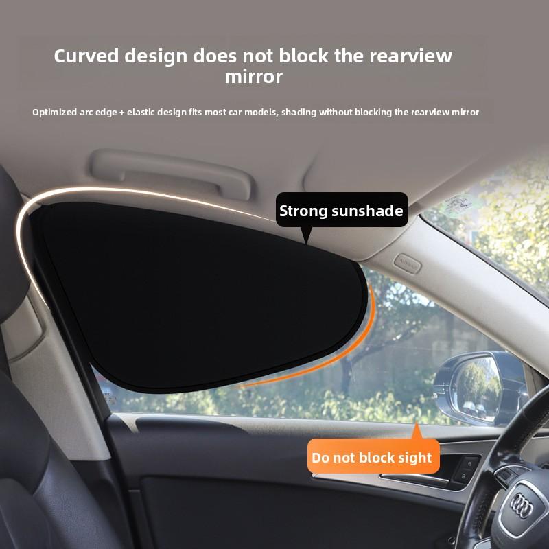 Sun-blocking and Heat-insulating Side Window Glass with Electrostatic-adhesive Sunshade for Vehicle Interiors