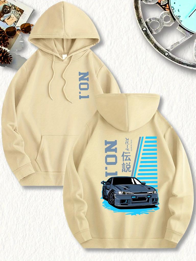 New Stylish MenS Hoodie Designed Like a Cool Sports Car Perfect for Casual Wear with a Drawstring Hood Front Kangaroo Pocket
