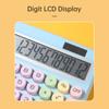 Mechanical Calculator 12 Digit Large LCD Display Big Round Button 15 degrees Tilt Screen Cute Candy Colored Dual Power