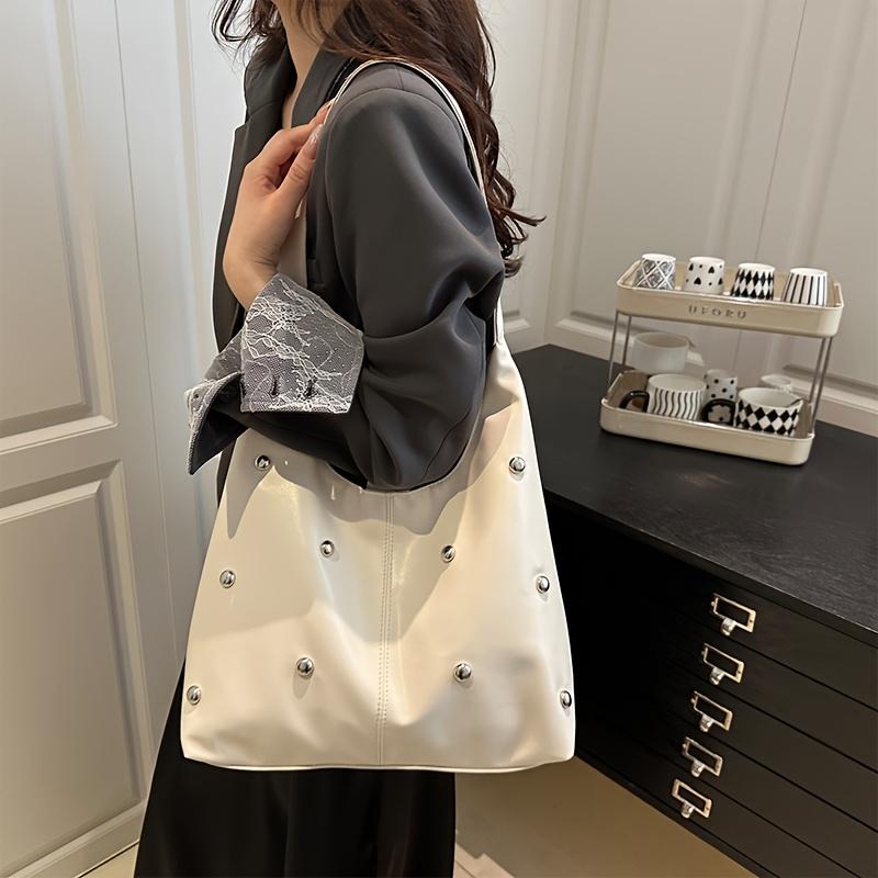 Women's Fashion Rivet Shoulder Bag Tote Bag