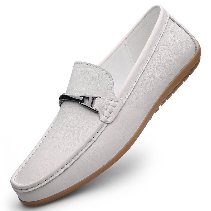 Fashion Handmade Moccasins Genuine Leather Loafers for Men Simple Business Male Walking Shoes Slip-On Flats Fashion Design Casual Shoes