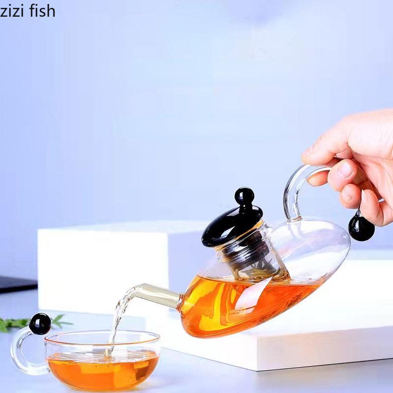 Transparent Glass Teapot Teacup Kung Fu Tea Set Afternoon Tea Set Tea Kettle Glass Cup Tea Utensils Tea Making Tools Teaware Set