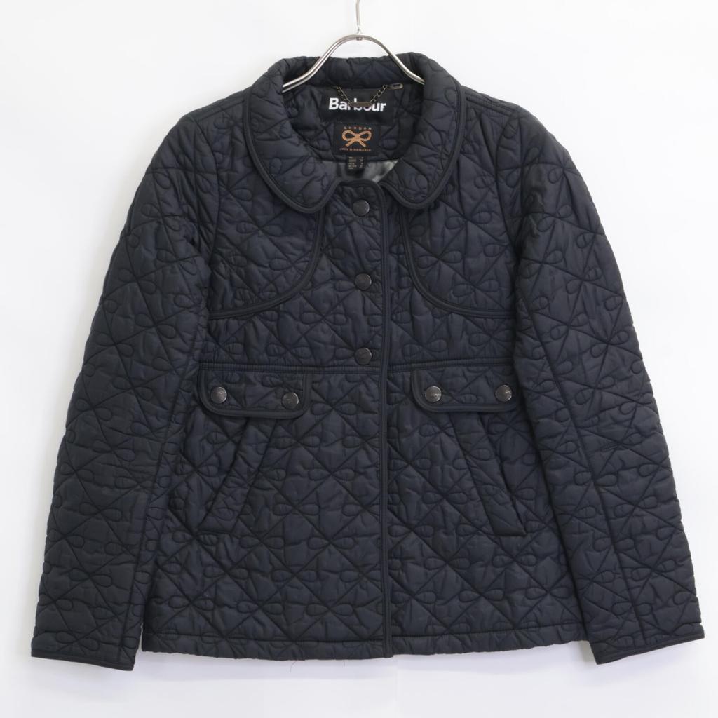 Barbour × ANYA HINDMARCH Black Ribbon Quilted Jacket Jacket 34 blackUsed