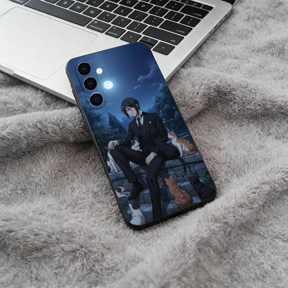 Classic anime-B--Black- Butler Phone Case For Samsung Galaxy A73,A71 A72,A70,A53,A52,A51,Soft Silicone Black Cover