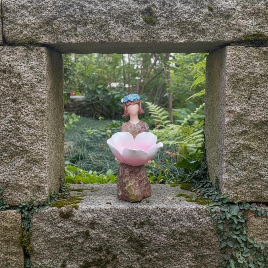 Resin Garden Bird Feeder Ornament Stable for Patio