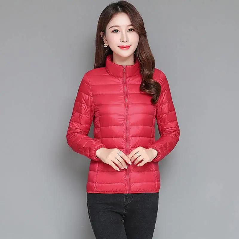 Women Winter Coat Ultra Light White Duck Down Jacket Slim Women Winter Puffer Jacket Portable Windproof Down Coat