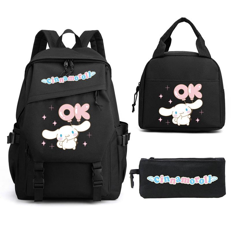 Cartoon Puppy Printed Schoolbag Set Backpack + Lunch Bag + Pencil Case Three-Piece Set