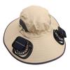 Detachable Sun Fan Hat 3 Speeds   UPF50 Breathable Wide Brim Sun Bucket Hat with 2 Solar Fan for Men