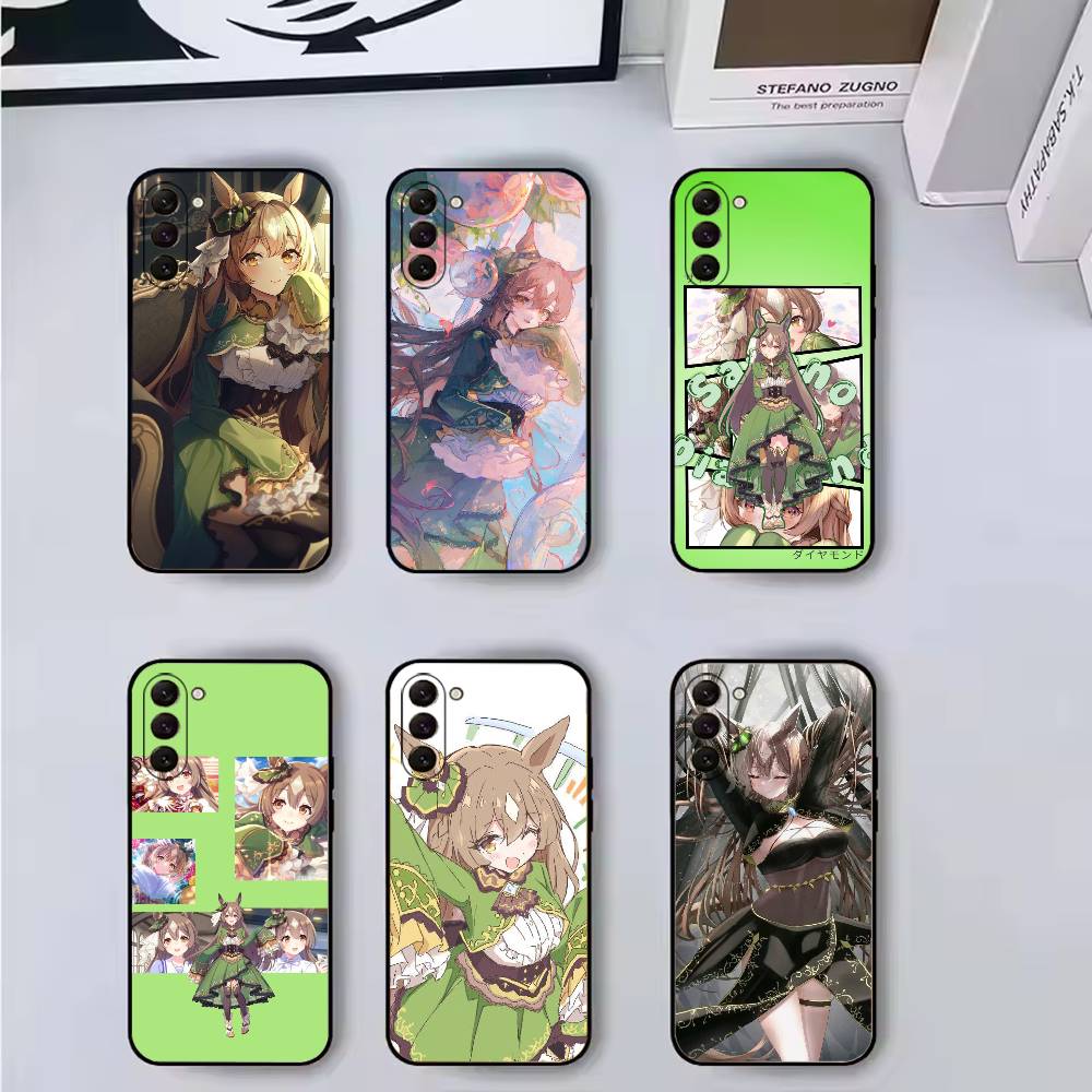 Umamusume Pretty Derby Game Satono Diamond Phone Case Black Silicone Soft For Samsung Galaxy A73,A72,A71,A70,A53,A52,A51