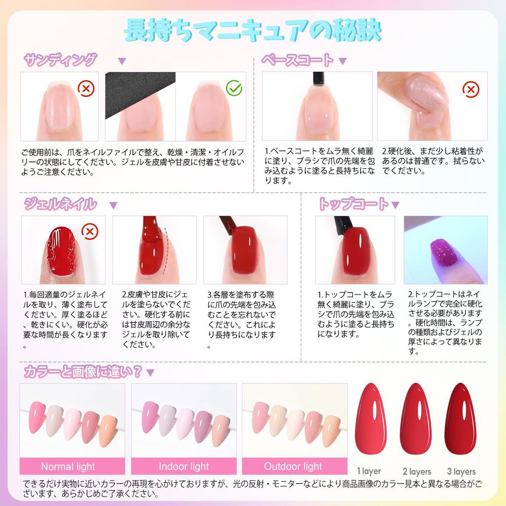 PEACECOLOR Gel Nail 22 Color Gel Kit with Top Coat Base Gel Nail Nail Light Nail File Large Perfect for DIY Gift Set, (3 PC), & Coat, Colors,