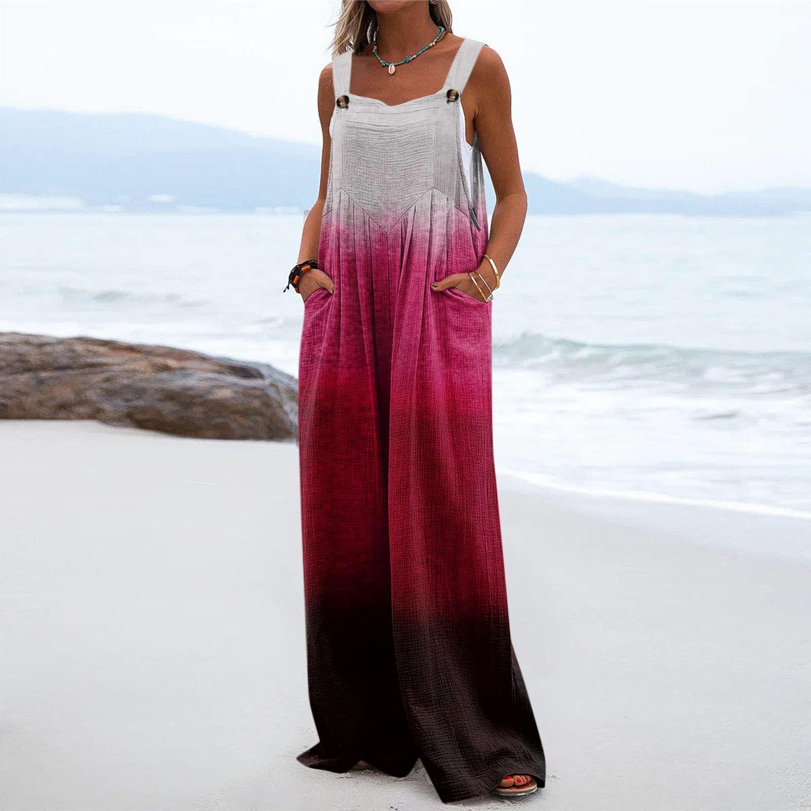 

Женские брюки, комбинезон, модный повседневный комбинезон с боковыми карманами и цветочным принтом, нерегулируемый комбинезон на бретелях XXL винный