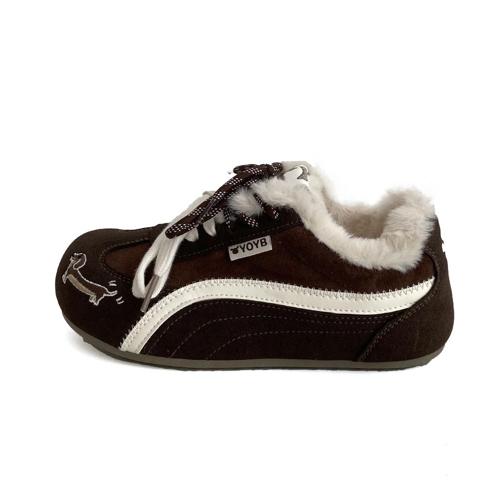 Women's Board Shoes 2026 Winter New Plush Comfortable Warm Cotton Shoes Outdoor Non Slip Lightweight Cross Tied Casual Sneakers