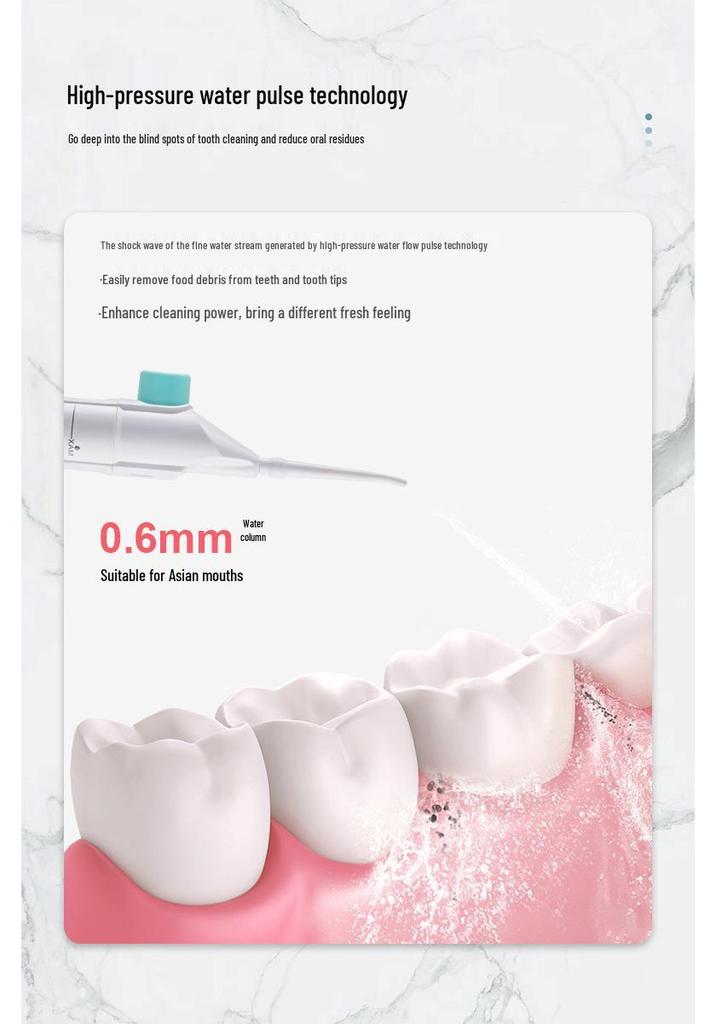 Portable High-Pressure Water Flosser for Home Teeth Cleaning
