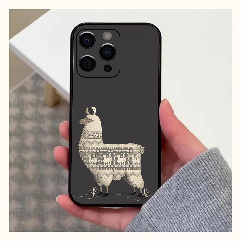 Lama Llama Alpacas Phone Case For Apple iPhone 15,14,13,12,11,Pro,X,XS,Max,XR,Plus,Mini Soft Black Cover