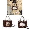 Hello Kitty Cartoon Plush Shoulder Bag With Spotted Pattern For Casual Outfits