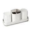 Toothbrush Holder, Toothpaste Storage Container, Bathroom   with 3 Compartments, Storage Tray for Electric Toothbrushes and Dental Supplies