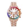 2022 Men's Fashion Quartz Watch with Triple Faux-Eye Design & Full Diamond-Inlaid Steel Band