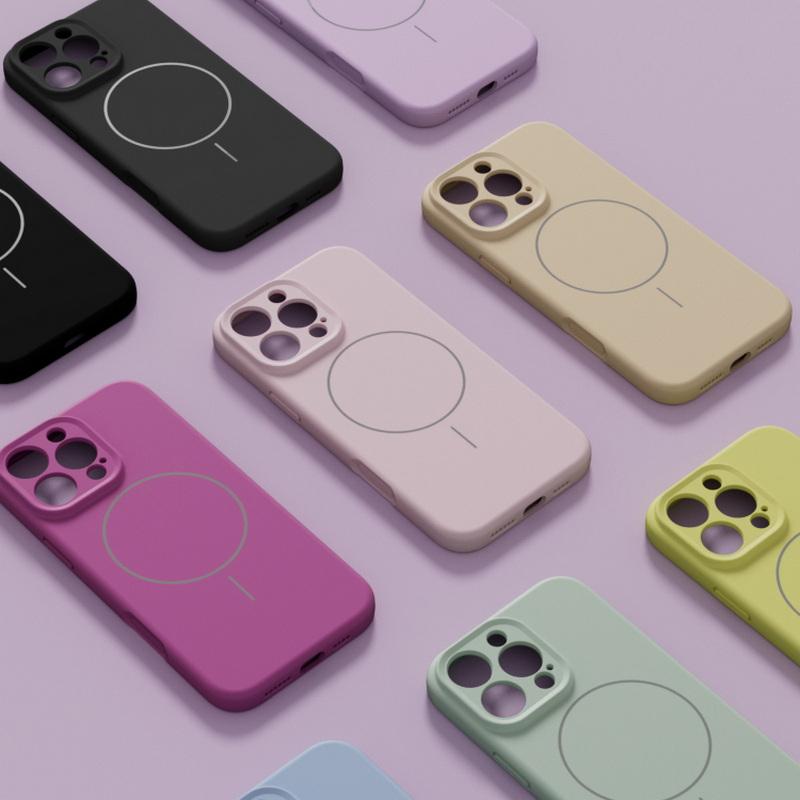 Flytande Silikon Slim Magnetiskt Telefonfodral För iPhone 16 Plus 15 Pro Max 14 Pro 13 12 11 Linsskydd Mjuk Stötsäker Matt för Magsafe Baksida