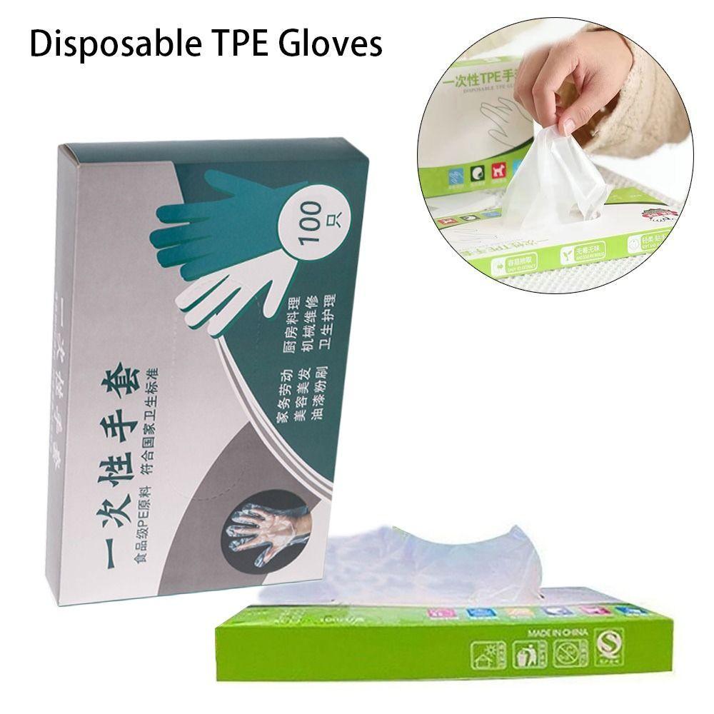 100Pcs Acid Work Safety Disposable Gloves Transparent Latex Free Gloves Portable Cleaning Gloves