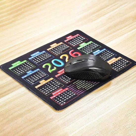 Yousheng 2026 Calendar Mouse Pad with Non-slip Rubber Base Stitched Edge Rectangle Waterproof Home Office Gaming Computer Laptop Mousepad Desk Mat